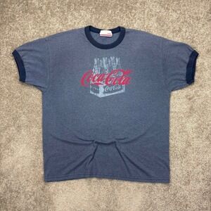 Vintage Coca Cola Coke Ringer Faded T Shirt XL
